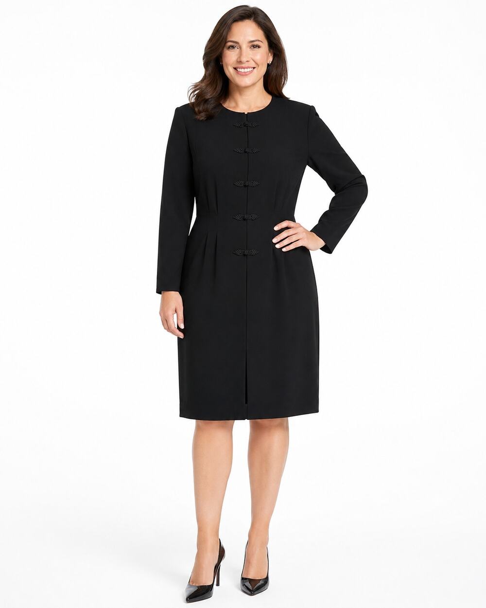 Debra Michaels Collection Women's Black Asian Style Dress